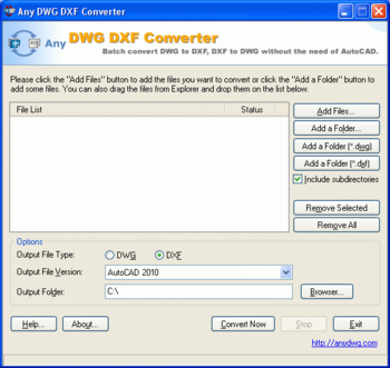 AutoCAD DWG to DXF screenshot