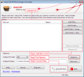 AutoCAD DWG to Image Converter 2009 screenshot