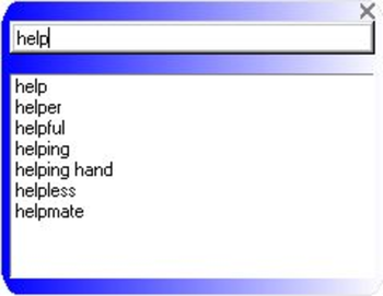 AutoCompleteWord screenshot 2