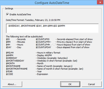 AutoDateTime screenshot