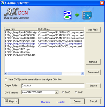 AutoDWG DGN to DWG Converter Pro screenshot