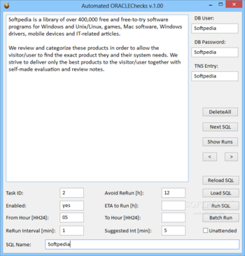 Automated ORACLEChecks screenshot