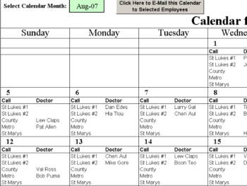 Automatic Doctors Calls with Excel screenshot