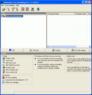 Automatic Error Handling Pro screenshot