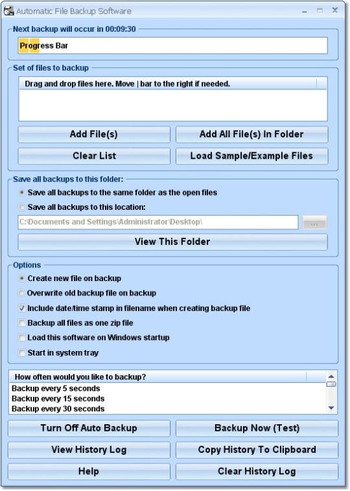 Automatic File Backup Software screenshot