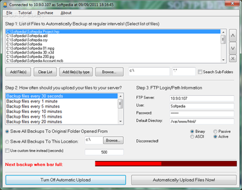 Automatic FTP Upload Software To Upload Multiple Files at Regular Intervals screenshot