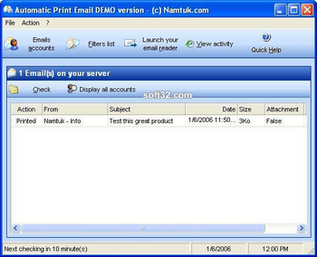 Automatic Print Email screenshot 2