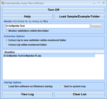 Automatic Unzip Software screenshot
