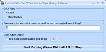 Automatically Click When Mouse Stops Moving Software screenshot