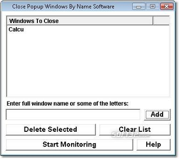 Automatically Close Popup Windows By Name Software screenshot 2