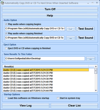 Automatically Copy DVD or CD To Hard Drive When Inserted Software screenshot