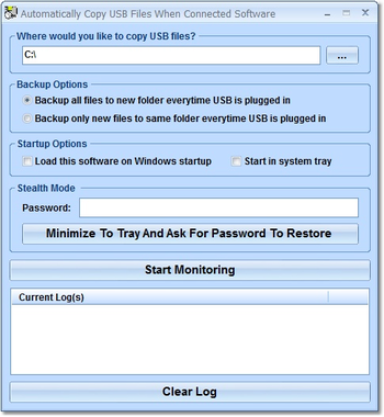 Automatically Copy USB Files When Connected Software screenshot