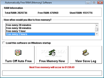 Automatically Free RAM (Memory) Software screenshot