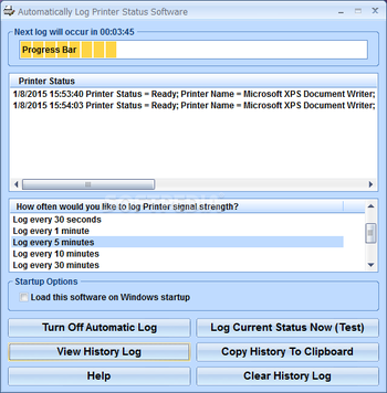 Automatically Log Printer Status Software screenshot