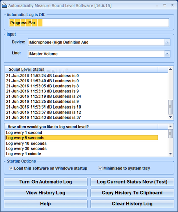 Automatically Measure Sound Level Software screenshot