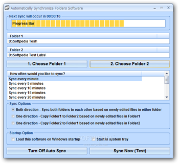 Automatically Synchronize Folders Software screenshot