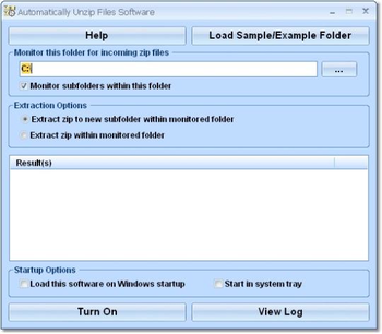 Automatically Unzip Files Software screenshot