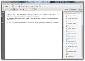 AutoPageX Plug-in for Adobe Acrobat screenshot