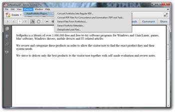 AutoPortfolio Plug-in for Adobe Acrobat screenshot