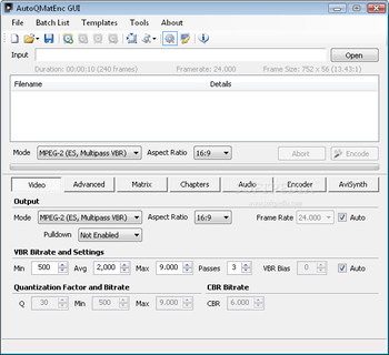 AutoQMatEnc GUI screenshot