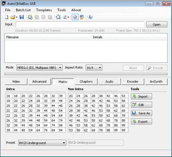 AutoQMatEnc GUI screenshot 3