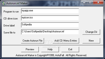 Autorun.inf Maker screenshot