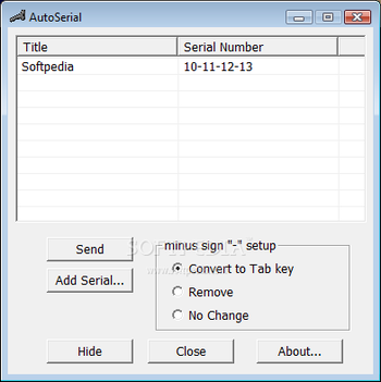 AutoSerial screenshot