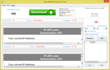 AutoSiteVisitor screenshot