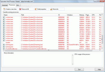 Autostart and Process Viewer screenshot 2