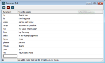 Autotext screenshot