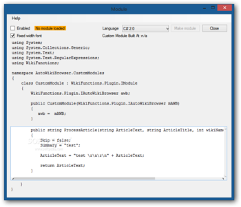 AutoWikiBrowser screenshot 9