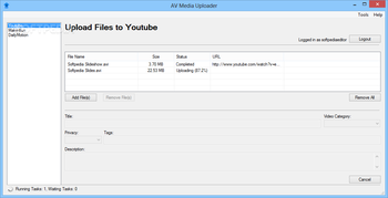 AV Media Uploader screenshot