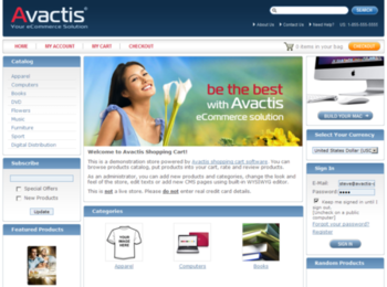 Avactis Shopping Cart screenshot