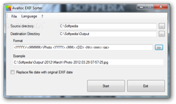 Avalloc EXIF Sorter screenshot