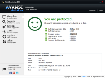 AVANSI Antivirus screenshot