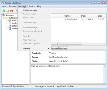 Avanti! Mail Client screenshot 12