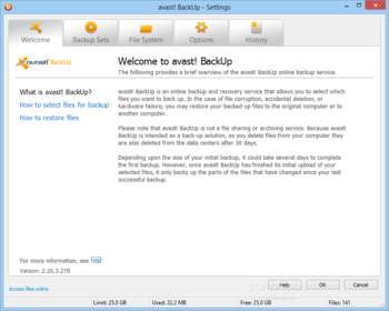 Avast BackUp screenshot