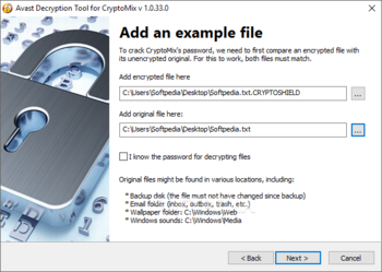 Avast Decryption Tool for CryptoMix screenshot 2