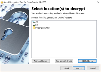 Avast Decryption Tool for NoobCrypt Ransomware screenshot 2