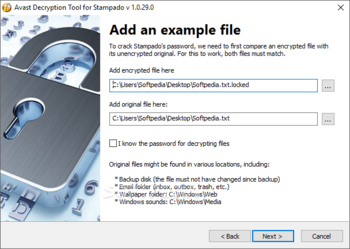 Avast Decryption Tool for Stampado screenshot 2