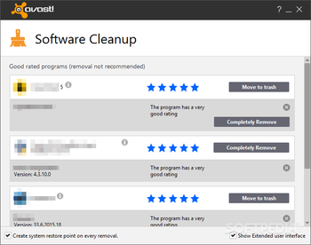 Avast Software Cleanup screenshot