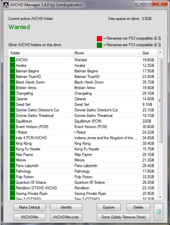 AVCHD Manager screenshot