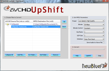 AVCHD UpShift screenshot