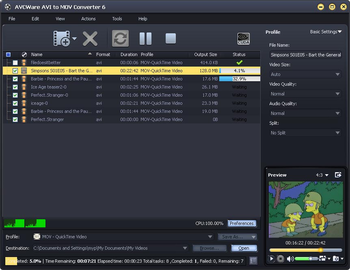 AVCWare AVI to MOV Converter screenshot 2