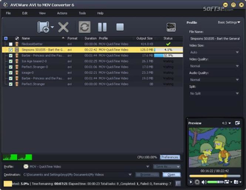 AVCWare AVI to MOV Converter screenshot 3
