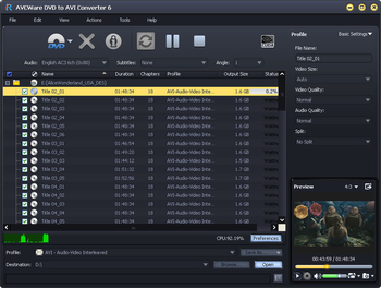AVCWare DVD to AVI Converter screenshot 2
