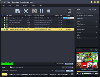 AVCWare iPod nano Video Converter screenshot 2