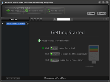 AVCWare iPod to iPod/Computer/iTunes Transfer screenshot