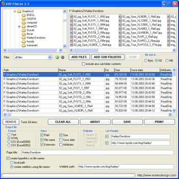 AVD FileList screenshot 2