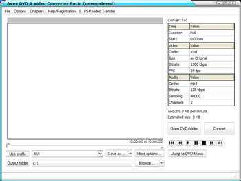 Avex DVD and Video Converter Pack screenshot 3